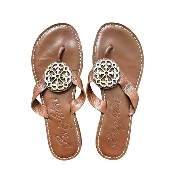 Brighton Shoes - Brighton Alice Leather Sandals Brown Size 7.5